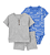 Conjunto Carter's - Camiseta, body e short - Cinza/ Tubarões - Imagem 1