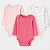Kit de bodies Carter's - 4 bodies manga longa - Rosa/ Branco - Imagem 1