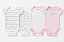 Kit de bodies com 4 unidades, Koalababy - Rosa/ Branco - Imagem 1