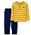 Conjunto Carter’s Infantil 2 Peças – Camiseta Listrada Mostarda + Calça Azul - Imagem 1