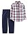 Conjunto Carter’s Infantil 2 Peças – Camisa Xadrez Manga Longa + Calça Azul - Imagem 1