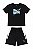 Conjunto Puma Infantil Preto com Azul – Camiseta + Shorts - Imagem 2
