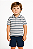 Conjunto Infantil Calvin Klein Polo Listrada + Bermuda Azul - Imagem 1