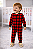 Pijama/Macacão de inverno Carter's (Plush/ Fleece), com pezinho decorado - Xadrez - Imagem 1