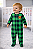 Pijama/Macacão de inverno Carter's (Plush/ Fleece) - Xadrez/ Verde - Imagem 1