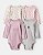 Kit de bodies Carter's - 4 bodies manga longa - Rosa Antigo/ Bege - Imagem 1