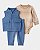 Conjunto Carter's - Colete, body e calça - Bege/ Azul - Imagem 2