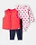 Conjunto Carter's - Colete, body e calça - Vermelho/ Corações - Imagem 2