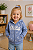 Moletom OshKosh Flanelado, com zíper - Azul/ Branco - Imagem 1