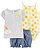 Conjunto Carter’s 3 Peças – Body + Blusa + Short com Elástico nas Pernas – Sol - Imagem 1