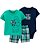 ​Conjunto Carter's - Camisa gola polo, body e short - Monstrinhos - Imagem 1