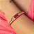 Conjunto de brinco e bracelete cravejado de zirconia e pedra fusion banho em ouro 18k - Imagem 4