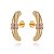Brinco ear hook dourado banho em ouro 18k - Imagem 1