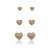 Brinco de trio de coração banho em ouro 18K - Imagem 1