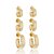 Brinco de trio de argola dourado banho em ouro 18k - Imagem 1