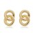 Brinco detalhado liso banho em ouro 18k - Imagem 1