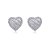 Brinco de base de coração banho em rodio branco - Imagem 1