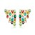 Brinco ear cuff cravejado de zirconia rainbow banho em ouro 18k - Imagem 1