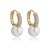 Brinco de argola com perola banho em ouro 18k - Imagem 1