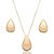 Conjunto de brinco e colar dourado banho em ouro 18k - Imagem 1