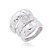 Anel triplo de zirconia banho em rodio branco - Imagem 2