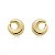 Brinco dourado liso banho em ouro 18k - Imagem 2