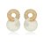 Brinco de zirconia com madreperola banho em ouro 18k - Imagem 1