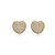 Brinco de zirconia de coração banho em ouro 18k - Imagem 1