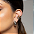 Brinco piercing fake liso banho em rodio branco - Imagem 3
