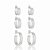 Brinco de trio de argola banho em rodio branco - Imagem 1