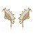 Brinco ear cuff de zirconia banho em ouro 18K - Imagem 1
