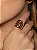 Conjunto de brinco e anel dourado liso banho em ouro 18k - Imagem 2
