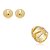 Conjunto de brinco e anel dourado liso banho em ouro 18k - Imagem 4