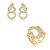 Conjunto luxo de brinco e anel cravejado em zircônia cristal banho em ouro 18k - Imagem 1