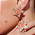 Conjunto luxo de brinco e anel laranja banho em ouro 18k - Imagem 3