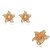 Conjunto luxo de brinco e anel laranja banho em ouro 18k - Imagem 1