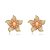 Conjunto luxo de brinco e anel laranja banho em ouro 18k - Imagem 4