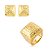 Conjunto de brinco e anel liso martelado banho em ouro 18k - Imagem 1