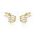 Brinco piercing fake de zirconia banho em ouro 18k - Imagem 1