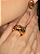 Conjunto de brinco e anel liso martelado banho em ouro 18k - Imagem 2