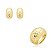 Conjunto de brinco e anel liso martelado banho em ouro 18k - Imagem 1