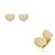 Conjunto de brinco e anel com zirconia banho em ouro 18k - Imagem 1