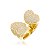 Conjunto de brinco e anel com zirconia banho em ouro 18k - Imagem 3