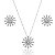 Conjunto de colar e brinco com zirconia banho em ródio branco - Imagem 1
