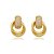 Brinco de argola cravejado de zirconia banho em ouro 18k - Imagem 1