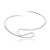Colar de aro liso banho em rodio branco - Imagem 2