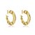 Brinco de argola detalhado banho em ouro 18k - Imagem 1