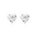 Brinco de base coração com zirconia banho em rodio branco - Imagem 1
