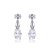 Brinco de zirconia cristal banho em rodio branco - Imagem 1