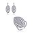 Conjunto de brinco e anel com zirconia banho em rodio branco - Imagem 1